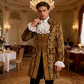 preiswerte Oberbekleidung-Rokoko Mittelalterlich Renaissance Mantel Ausgefallene Kostüme Halskrause langarm Edelmann Königliche Kleidung Kostüm Herren Fantasie Halloween Karneval Leistung LARP Renaissance-Messe Erwachsene