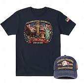 economico Collezione Uomo-Maglietta e berretto per il 250° anniversario degli USA 1776-2026 - Campana della libertà della bandiera USA patriottica retro vintage 4 luglio Giorno dell'Indipendenza per uomini adulti