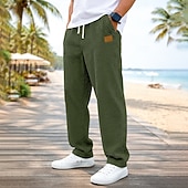 abordables pantalons décontractés-Homme Pantalon en velours côtelé Pantalon décontracté Cordon de serrage Jambe Droite Couleur Unie Confort Longueur complète Occasionnel Quotidien Extérieur Vacances Mode Bleu Noir Élastique
