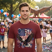  Patriótico Japonesa/Curta Graphic Tee EUA Retro Vintage Patriótico Camiseta 1776-2026 para Unisexo Adulto Impressão 3D  para Dia da Independência 4 de julho Festa