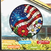  4 stuks 4 juli stickers, onafhankelijkheidsdag botsingswaarschuwing sticker dubbelzijdig gekleurd elektrostatisch raamsticker (verwijderbaar)