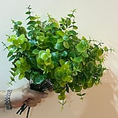 cheap Artificial Plants &amp; Greenery-4 pcs Eucalyptus Stems Decor Artificial Eucalyptus Leaves Faux Eucalyptus Stems Real Touch Fake Greenery Branches for Wedding Flower Bouquet Centerpiece Home Office Decoration