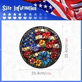  4 stuks 4 juli stickers, onafhankelijkheidsdag botsingswaarschuwing sticker dubbelzijdig gekleurd elektrostatisch raamsticker (verwijderbaar)