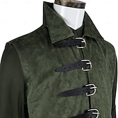 abordables Conjuntos-Conjunto Retro Antiguo Medieval Renacimiento Armas y Armaduras Chaleco Cinturón con accesorios Larga Ranger Corte A Disfraz Hombre 4 piezas Víspera de Todos los Santos Carnaval Mascarada Feria del