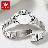 billiga Kvartsklockor-Mors Dag Gåva OLEVS Kvinnor Kvartsur Kreativ Minimalistisk Lyx Casual Kalender Datum Vattentålig Dekoration Rostfritt Stål Armbandsur