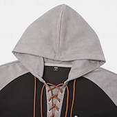 cheap Waffle Knit Tee-Men's Waffle T-shirt T Shirt Waffle Henley Shirt Long Sleeve Hooded Lace Up Neck Fall Solid Color Textured Traditional / Vintage Drawstring Casual Home Outdoor Light Blue Wine Black Top Tee for Men