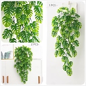 halpa Tekoplantit ja vihreys-4 kpl monstera-lehtiä, keinotekoisia roikkuvia köynnöksiä, tekomurattia, trooppisia lehtiä, vihreitä lehtikasveja, vehreyttä, tekoköynnösmurattia, rottinki-saniaisia, hääpuutarhaan, kotiin,
