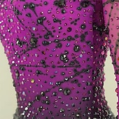 economico Abiti da Pattinaggio Artistico-Abito da pattinaggio artistico Per donna Pattinaggio sul ghiaccio Vestito Lilla Patchwork Schiena aperta Elasticizzato Allenamento Competizione Vestiti da pattinaggio sul ghiaccio Classico Cristallo