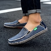 preiswerte Slipper Schuhe-Graue Herren-Slipper aus Canvas, leichte und bequeme Loafer für den täglichen Weg zur Arbeit, Wochenendausflüge und den Alltag.