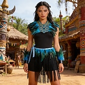 voordelige Outfits-Middeleeuws Renaissance Veren kostuumaccessoires Krijger Elf Veer Kostuum Dames Halloween Carnaval Prestatie LARP Ren Faire Volwassenen Kostuum