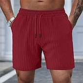 ieftine Pantaloni scurți casual-Bărbați Pantaloni Scurți Pantaloni scurți casual Jacquard Texturat Simplu Confort Respirabil Peste Genunchi Casual În aer liber Plajă Vacanță Modă Negru Roșu Vin Strech
