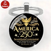 billiga U.S. 250-årsjubileum-8 delar 250 år av frihet, amerikanskt 250-årsjubileum, nyckelringar i zinklegering &amp;kristallglas, amerikansk historia &amp;patriotiska symboler, amerikansk flagga &amp;Eagle Capitol självständighetsdag