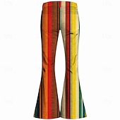 Недорогие Низ-Ретро Богемный В стиле 1970-х Брюки Расклешенные брюки Хиппи Диско Завышенная Зигзаг Маскарадный костюм Муж. Хэллоуин Карнавал музыкальный фестиваль Ретро-вечеринка Взрослые Брюки