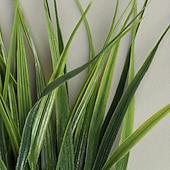 זול צמחים מלאכותיים וצמחייה-12 יחידות חבילות דשא אביב מלאכותי, צמחי ירק מלאכותיים עם 7 מזלגות, גבעולי דשא מלאכותיים לקיר צמחים, גינה, בית &amp;קישוט האירוע