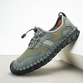 cheap Casual Lace-Up Shoes-Men's Faux Leather Green Outdoor Water Shoes, Breathable Quick-Dry Sports Footwear for Hiking, Beach and Summer Adventures