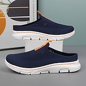 voordelige Herenklompen &amp; instappers-Marineblauwe instapsneakers van mesh voor heren – lichtgewicht, ademende wandelschoenen voor dagelijks gebruik.