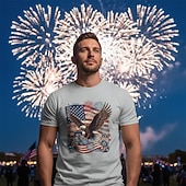 cheap Men's Collection-Patriotic T-shirt Graphic Tee USA Retro Vintage Patriotic T-shirt Sleeve 1776-2026 for Unisex Adults' 3D Print  for Independence Day / the Fourth of July 4th of July Party