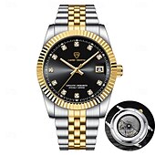 cheap Quartz Watches-Men's Watch, Men's Charming Luxury Watch, Rhinestone Decoration, Calendar Function, Night Light Display, Men's Fashionable Casual Watch, Best Men's Accessory, and Best Men's Gift Selection