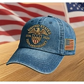  Cappello patriottico ricamato per il 250° anniversario degli Stati Uniti, celebrazione del giorno dell'indipendenza, design della bandiera degli Stati Uniti, regalo patriottico perfetto per uomini e