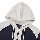 preiswerte T-Shirt mit Waffelstrick-Herren Waffel T-Shirt T Shirt Waffel-Henley-Hemd Herrenhemden mit Ellbogenflicken Langarm Mit Kapuze Zur Seite fahren Halber Reißverschluss Herbst Herbst Winter Einfarbig Farbblock Sportlich