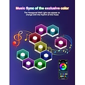 رخيصةأون أضواء زخرفية ذكية-٦/٨/١٠/١٢/٢٤ قطعة من مصابيح قرص العسل السداسية، ألواح جدارية LED تعمل بالصوت، إضاءة RGB معيارية يمكنك تركيبها بنفسك، تحكم عبر تطبيق بلوتوث، ديكور لغرفة الألعاب، غرفة النوم، غرفة المعيشة، تعمل بمنفذ