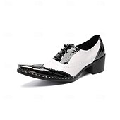 cheap Classic Dress Shoes-Men's Genuine Leather Black and White Formal Shoes, Stylish and Classy Footwear for Weddings, Perfect for Wedding Guests and Groom