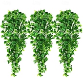 levne Umělé rostliny a zeleň-6 svazků umělých závěsných rostlin, vinné révy pro dekoraci pokoje, umělá zeleň břečťanu, girlandy pro domov, ložnici, obývací pokoj, estetické kuchyňské kancelářské stěny, terasu, knihovnu,