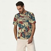  Patriotico T-shirt Maglietta grafica USA Retrò Vintage Patriotico Corte 1776-2026 per Unisex Adulti Stampa 3D  per Giorno dell'Indipendenza / 4 Luglio 4 Luglio Feste