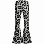 economico Fondi-Retrò Vintage Boho Anni '70 Pantaloni Pantaloni a zampa d'elefante Hippie Disco Vita alta Leopardo Costume Per uomo Halloween Carnevale Festival Musicale Festa a tema retrò Adulti Pantaloni