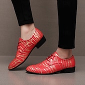 Недорогие Дерби туфли-Мужские туфли из искусственной кожи в красно-золотую полоску – стильная формальная обувь для свадеб и деловых мероприятий.