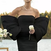 economico Stole da matrimonio-Scialle Donna Bolero Scialli della Sposa Scialli dell'Ospite di Nozze Romantico Da Sposa Manica Corta Raso Stole da matrimonio Con Fiocco Per Matrimonio Tutte le stagioni