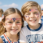  40 ورقة من ملصقات وشم مكياج يوم الاستقلال، علم الولايات المتحدة، ملصقات مكياج الوجه لحفلات اليوم الوطني