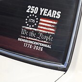 abordables 250e Anniversaire des États-Unis-Autocollant pour vitre de voiture commémorant le 250e anniversaire des États-Unis, autocollants patriotiques américains du semi-quincentenaire 1776-2026, autocollants du drapeau de l'indépendance des États-Unis, autocollants en vinyle résistant pour vitre