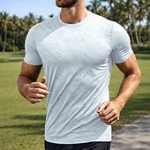 voordelige Hardloop T-shirts en Tanktops-Voor heren Grafisch Marmeren afdrukken Hardloopshirt Compressieshirt Atletisch shirt Sporttop Zomer Korte mouw Sneldrogend Vochtregelerend Ademend Sportschooltraining Wandelen Joggen blauw Zwart Wit