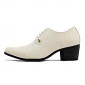 baratos Sapatos Oxford-Sapatos sociais masculinos Oxford brancos em couro sintético, com design elegante de amarrar, ideais para casamentos e eventos formais.