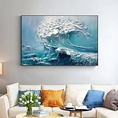 cheap Landscape Paintings-Handmade Oil Painting Hand Painted Vertical Abstract Landscape Modern Rolled Canvas (No Frame)