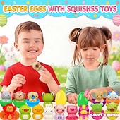 Χαμηλού Κόστους Πάσχα-24 συσκευασίες μαλακών παιχνιδιών γεμιστών πασχαλινών αυγών που φουσκώνουν αργά, πολύχρωμα μαλακά γεμιστικά πασχαλινών αυγών για παιδιά, νήπια, εφήβους, αγόρια, κορίτσια, γεμιστικά για πασχαλινό