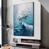 cheap Landscape Paintings-Handmade Oil Painting Hand Painted Vertical Abstract Landscape Modern Rolled Canvas (No Frame)