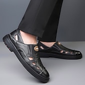 economico Sandali casual-sandali da uomo marroni senza lacci, tomaia traspirante con design casual, comodi per avventure all'aria aperta, abbigliamento casual e attività estive