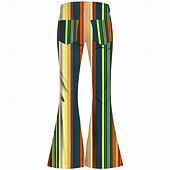 preiswerte Unterteile-Retro Vintage Boho 1970er Hose Schlaghosen Hippie Disco Hohe Taille Gestreift Kostüm Herren Halloween Karneval Musikfestival Retro-Mottoparty Erwachsene Hose