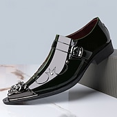 economico Mocassini-mocassini neri da uomo con fibbia decorativa, design elegante per occasioni formali, matrimoni ed eventi speciali