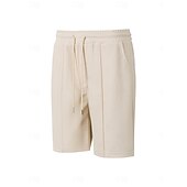 baratos Calções Estilo Casual-Homens Calções Waffle Calção Shorts de verão Shorts casuais Com Cordão Bolsos Cintura elástica Tecido Conforto Respirável Curto Ao ar livre Férias Verão Desporto Casual Vinho Micro-Elástica