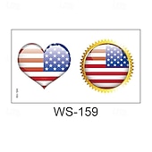  30 ark midlertidige tatoveringer med 4. juli-motiv for barn og voksne, patriotiske tatoveringsklistremerker med USA-flagg til uavhengighetsdagens dekorasjoner og festgaver, vanntett kroppskunst med