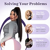 halpa Poninhännät-kiristysnyörillä poninhäntäpidennykset, pitkät suorat poninhännät, luonnollisen pehmeät klipsiponinhännät naisille, synteettiset hiuslisäkkeet, ombre, mustasekoitus, vaaleat