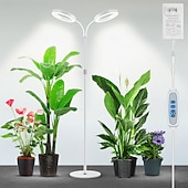 ieftine Lumini Reglabile LED-Lampă de creștere inelară cu două capete, de 6 inch, 3 moduri de culoare cu temporizator (3/9/12h), 10 niveluri reglabile, 168 LED-uri, înălțime reglabilă de 67 inch, spectru complet pentru plante de