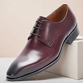 tanie Klasyczne Buty Eleganckie-męskie skórzane buty wizytowe, eleganckie i wypolerowane na wesela i do biura