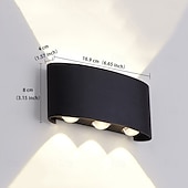tanie kinkiety zewnętrzne-3-punktowa lampa ścienna zewnętrzna LED o średnicy 17 cm, wodoodporna lampa ścienna o geometrycznym wzornictwie, nowoczesny minimalistyczny aluminiowy kinkiet, IP65, idealna na balkon, do ogrodu, na taras, na werandę, do bramy głównej i do dekoracji domu
