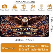 preiswerte 250. Jubiläum-Garagentorabdeckung zum 250. Jahrestag der USA, patriotische Dekoration mit Adler und Flagge, große Garagentordekoration, Dekoration für Partys zum Unabhängigkeitstag im Innen- und Außenbereich