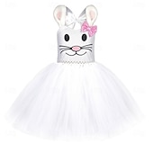 baratos Fantasia de Animal-Tutu manto Animal Coelho coelhinho da Páscoa Vestidos Engraçado Crianças Para Meninas Dia Das Bruxas Páscoa Carnaval Festa Vestir-se