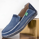 tanie Buty casual slip-on-męskie niebieskie, dżinsowe, wsuwane mokasyny, ręcznie szyte, codzienne buty na codzienne dojazdy do pracy, weekendowe wypady i spacery po plaży